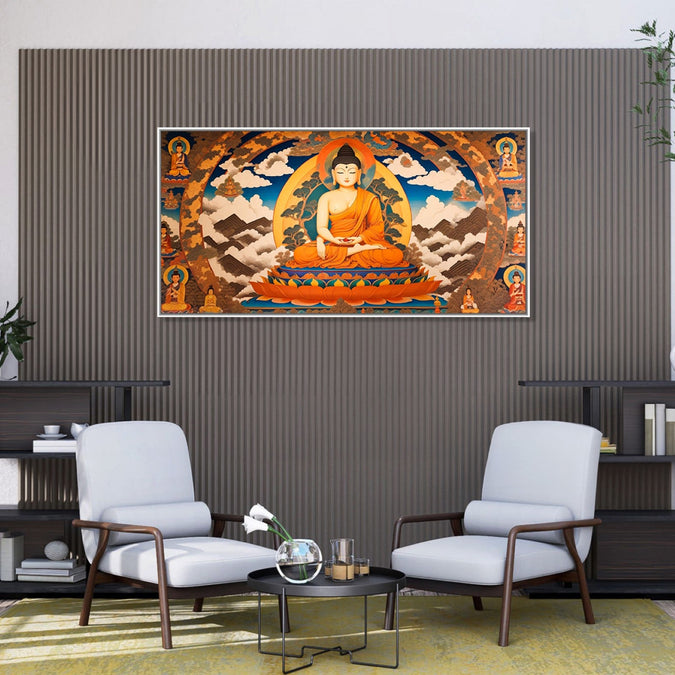 Handmade Painting for Living Room : thangka-buddha-1