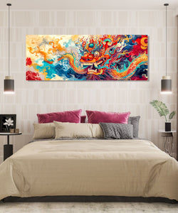 Handmade Painting for Living Room : thangka-dragon-1