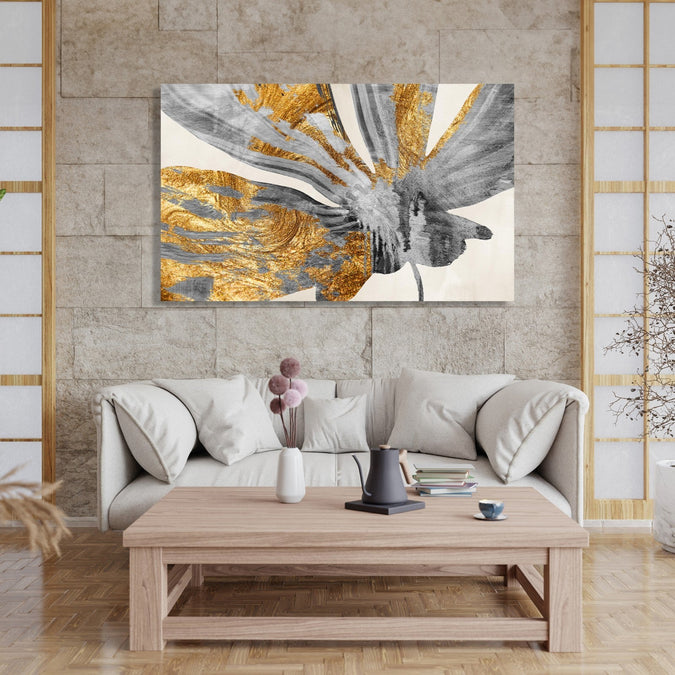 Handmade Painting for Living Room : the-gold-leaf