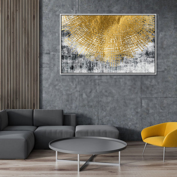 Handmade Painting for Living Room : the-gold-web