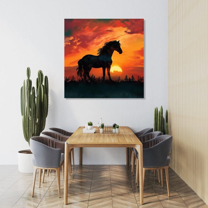 Handmade Painting for Living Room : the-sunset-shadow