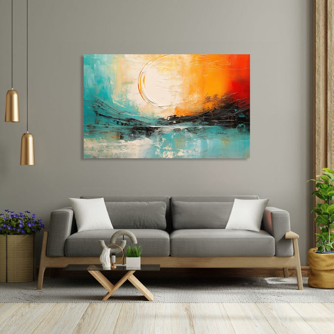 Handmade Painting for Living Room : vibrant-sunset