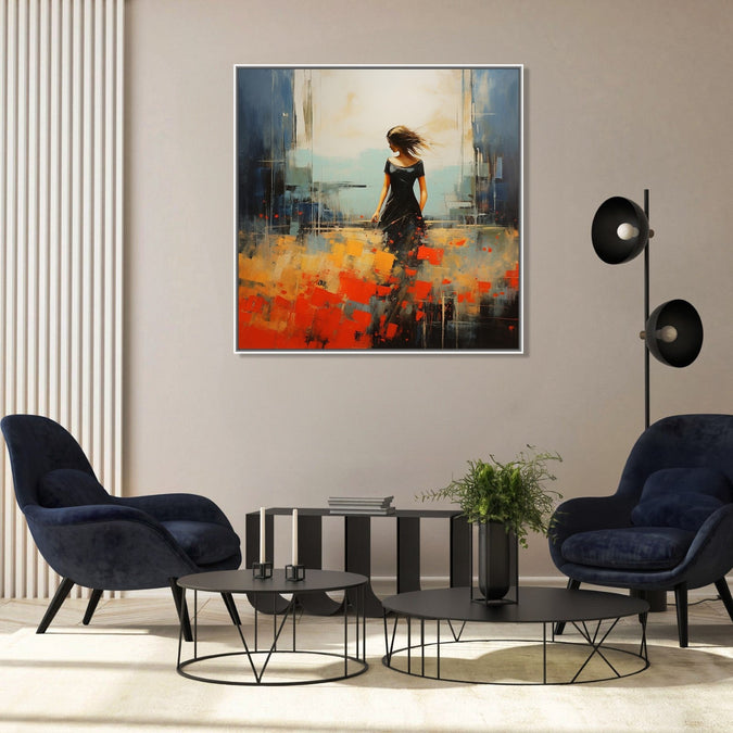 Handmade Painting for Living Room : walk-for-colours