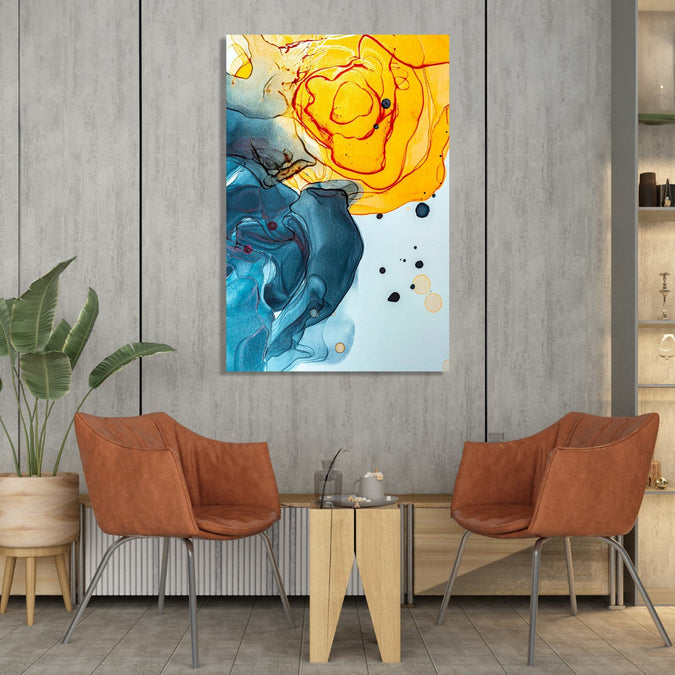 Handmade Painting for Living Room : water-fire