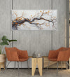 Handmade Painting for Living Room : winter-tree-branch-with-golden-shoots