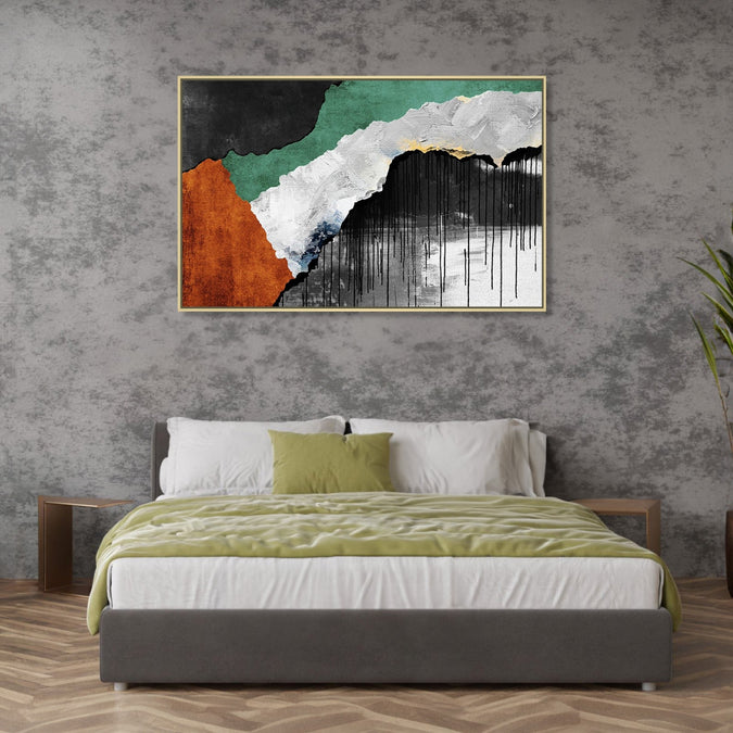 Handmade canvas Painting for Living Room : abstract-dripping-night