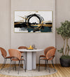 Handmade canvas Painting for Living Room : abstract-golden-black-orb