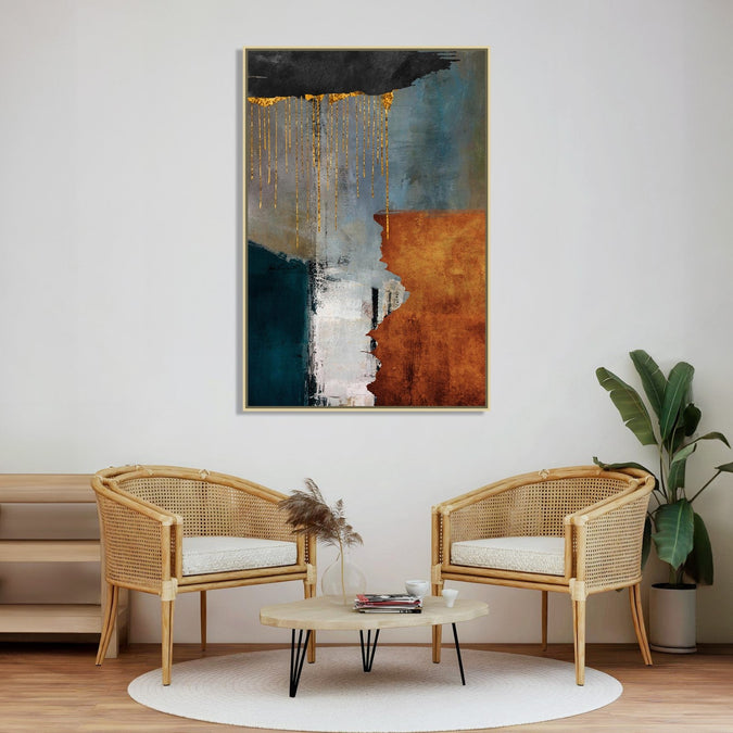 Handmade canvas Painting for Living Room : abstract-wooden-hues-3