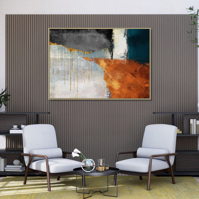 Handmade canvas Painting for Living Room : abstract-wooden-hues-4