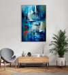 Handmade canvas Painting for Living Room : aqua-abstract