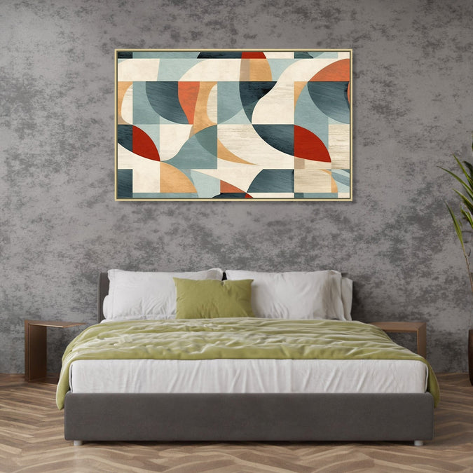 Handmade canvas Painting for Living Room : arcs-lines