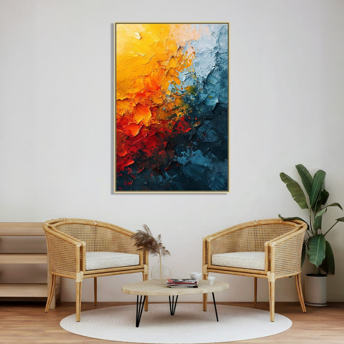 Handmade canvas Painting for Living Room : battle-of-fire-water