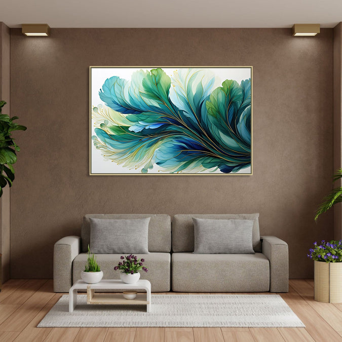 Handmade canvas Painting for Living Room : bloom-of-green