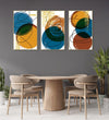 Handmade canvas Painting for Living Room : blue-earthy-shape-abstracts