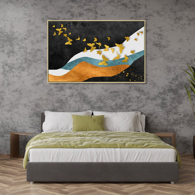 Handmade canvas Painting for Living Room : butterfly-flight