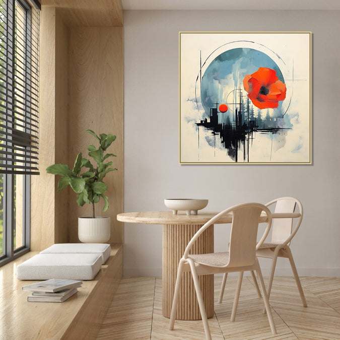 Handmade canvas Painting for Living Room : cityscape-abstract