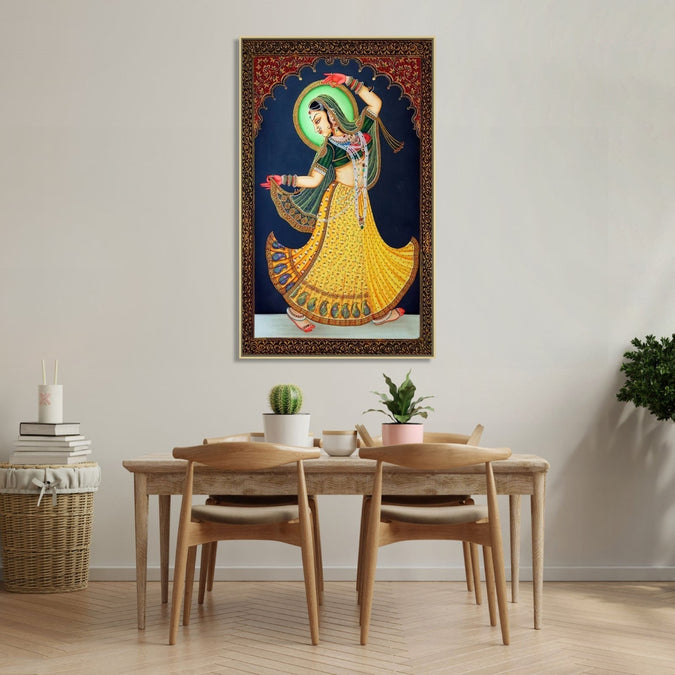 Handmade canvas Painting for Living Room : dancing-princess-miniature-art-form