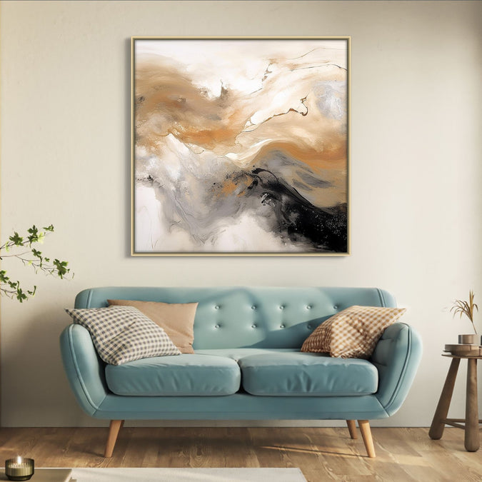 Handmade canvas Painting for Living Room : earthy-chaos