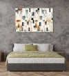 Handmade canvas Painting for Living Room : earthy-patch-patterns