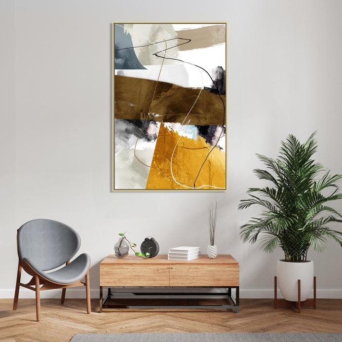 Handmade canvas Painting for Living Room : earthy-patches-1