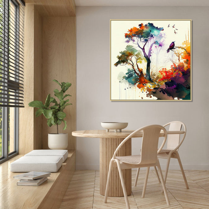 Handmade canvas Painting for Living Room : edge-of-the-jungle