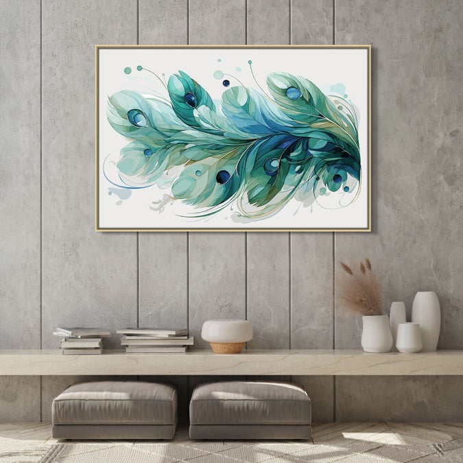 Handmade canvas Painting for Living Room : emerald-elegance