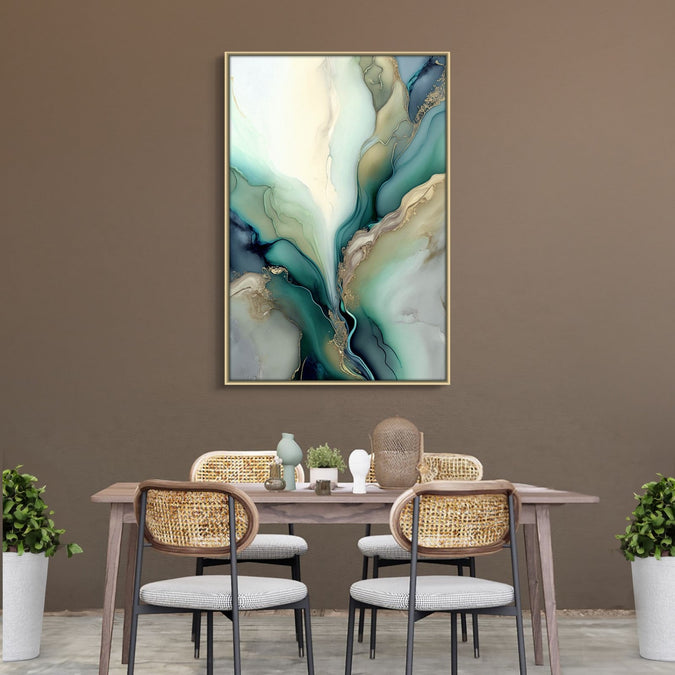 Handmade canvas Painting for Living Room : emerald-elegance-2