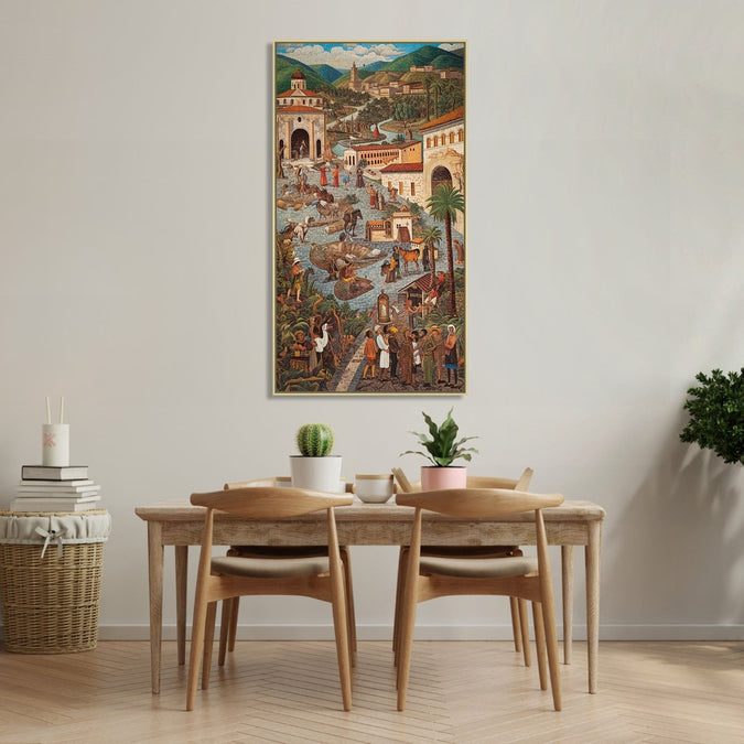 Handmade canvas Painting for Living Room : european-colonial-influenced-art