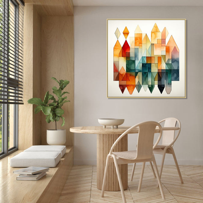 Handmade canvas Painting for Living Room : geomatric-abstract