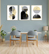 Handmade canvas Painting for Living Room : gold-monochrome-abstract-shapes