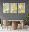 Handmade canvas Painting for Living Room : golden-aqua-flow