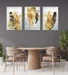 Handmade canvas Painting for Living Room : golden-feathers