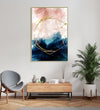 Handmade canvas Painting for Living Room : golden-hoop-feathers-1