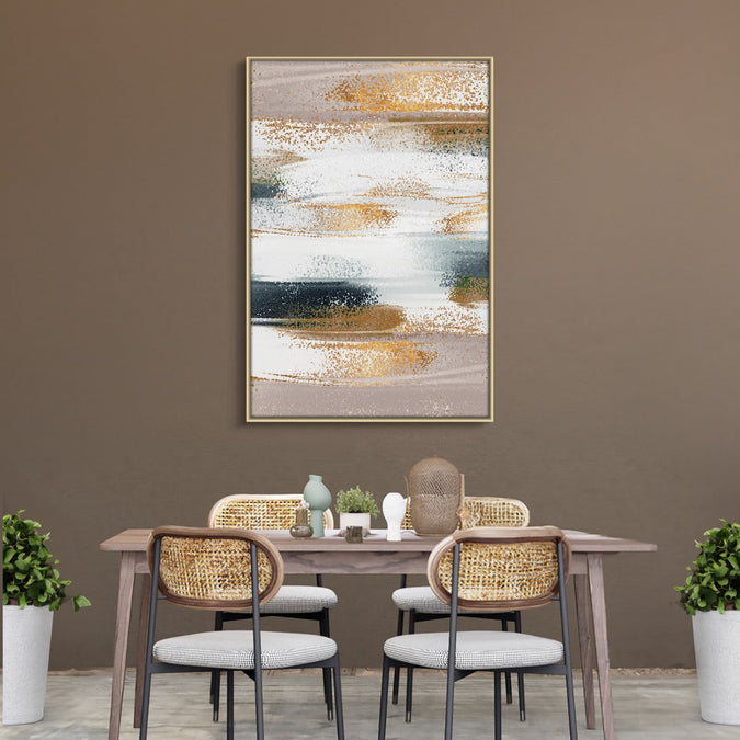 Handmade canvas Painting for Living Room : golden-horizon-glow