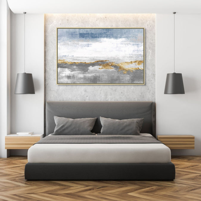 Handmade canvas Painting for Living Room : golden-light-on-mountains