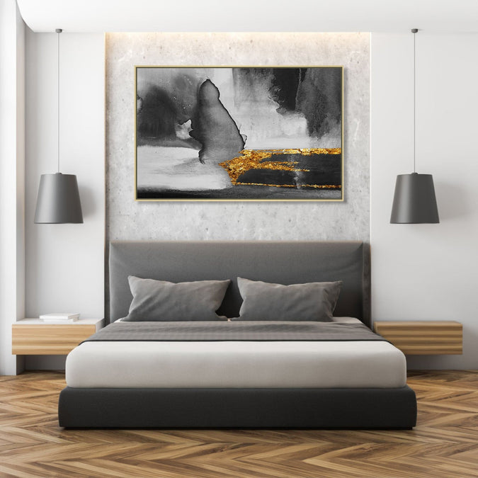 Handmade canvas Painting for Living Room : golden-river