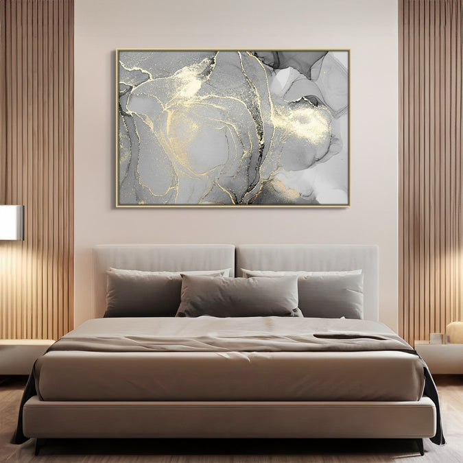 Handmade canvas Painting for Living Room : golden-swirls-3