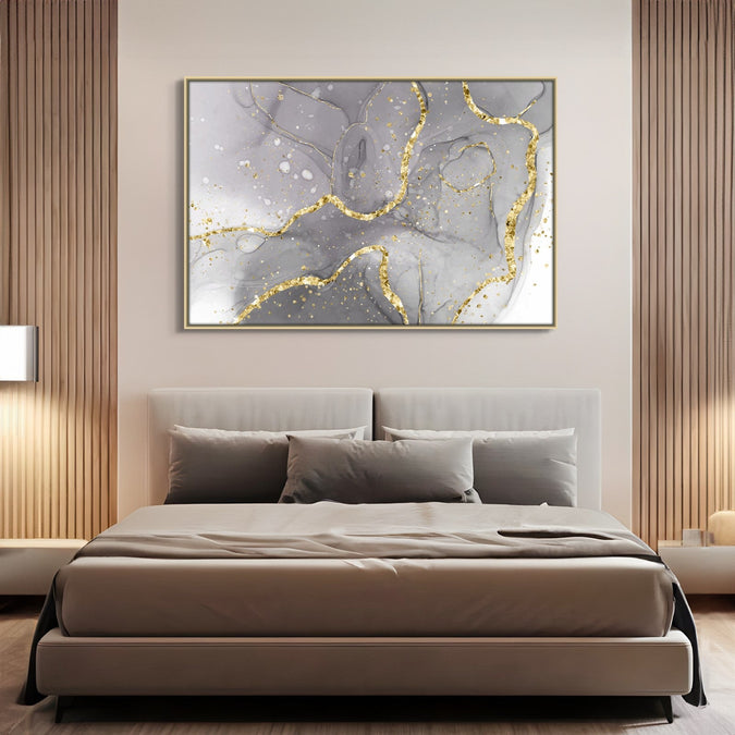 Handmade canvas Painting for Living Room : golden-swirls-4