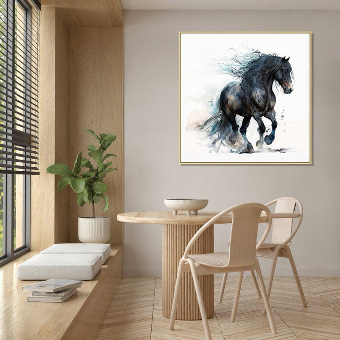 Handmade canvas Painting for Living Room : majestic-night-stallion