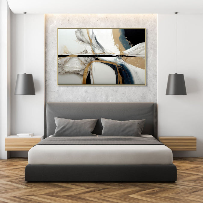 Handmade canvas Painting for Living Room : marble-abstract-1