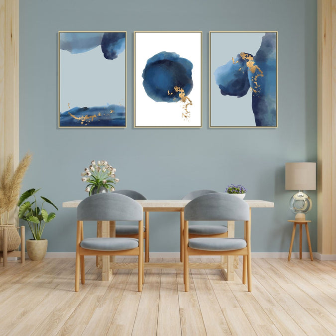 Handmade canvas Painting for Living Room : mid-night-blue-abstract