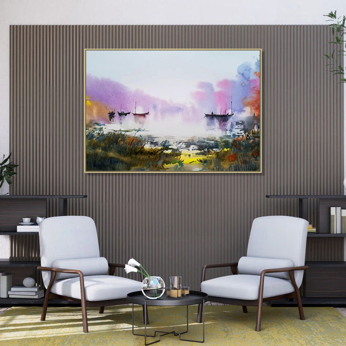 Handmade canvas Painting for Living Room : on-the-water