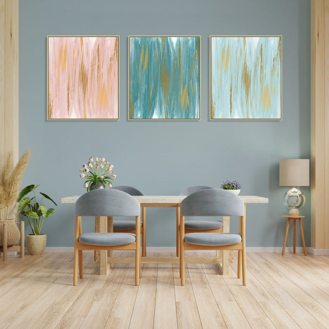 Handmade canvas Painting for Living Room : pastel-golden-strokes