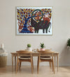 Handmade canvas Painting for Living Room : pithora-bhil-art-elephant-tree