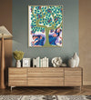 Handmade canvas Painting for Living Room : pithora-bhil-women-tree