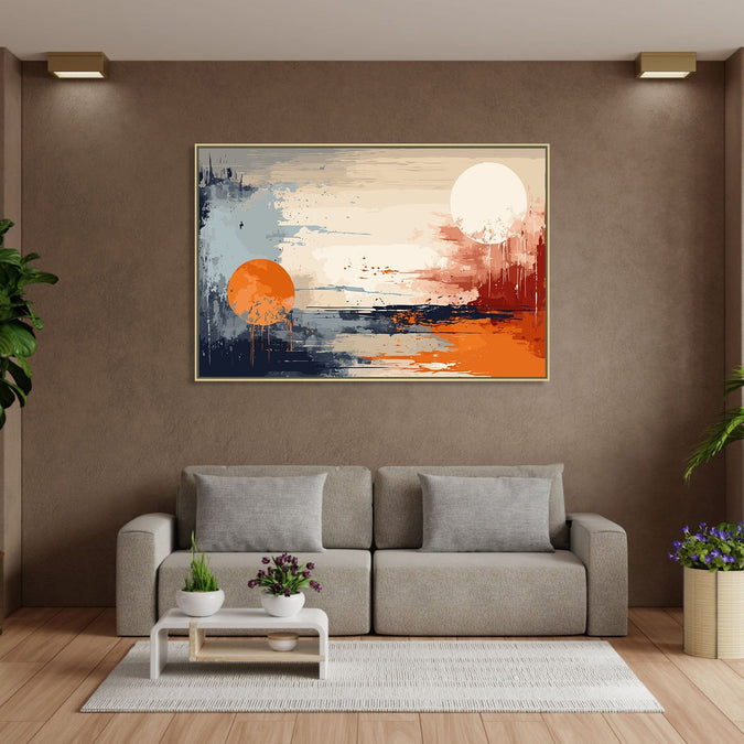 Handmade canvas Painting for Living Room : sunset-and-sunrise