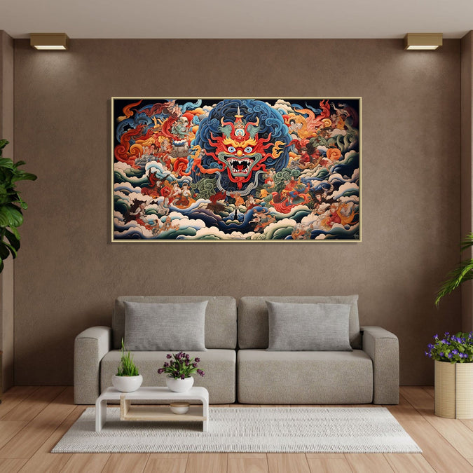 Handmade canvas Painting for Living Room : thangka-art-1