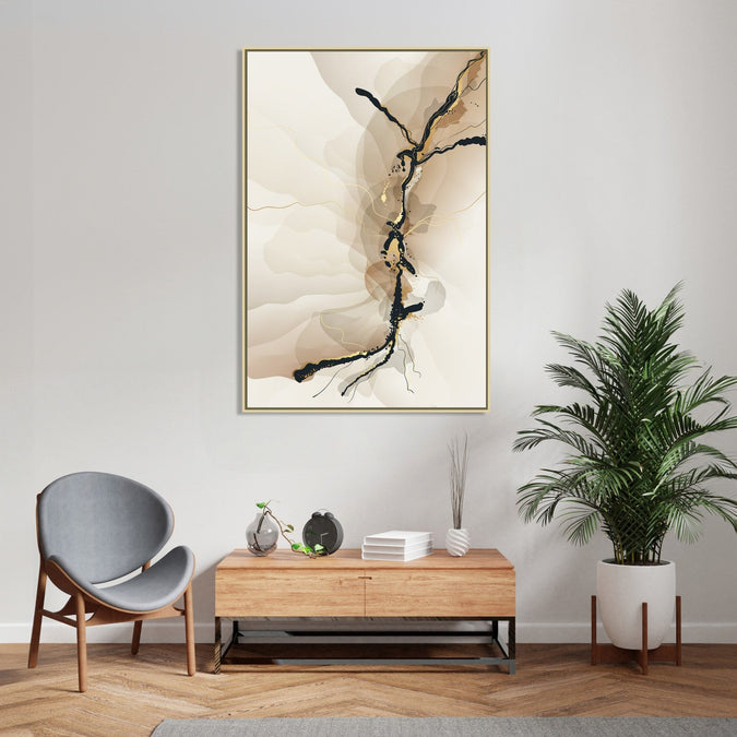 Handmade canvas Painting for Living Room : the-black-thread