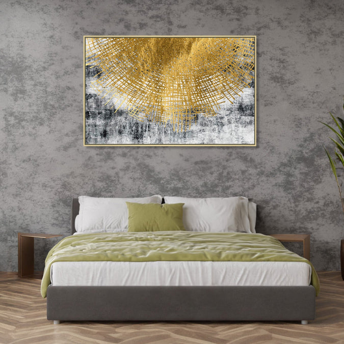 Handmade canvas Painting for Living Room : the-gold-web