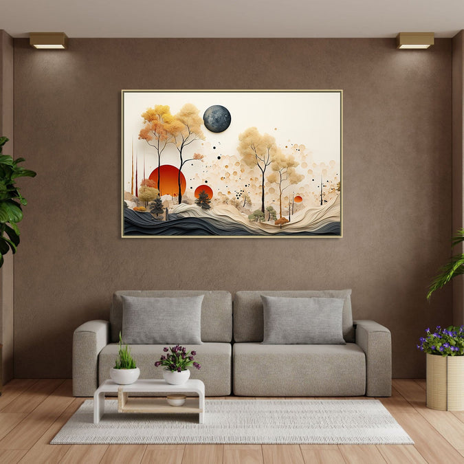 Handmade canvas Painting for Living Room : the-landscape-craft-1